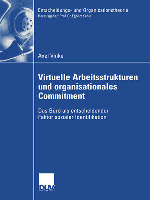 cover image of Virtuelle Arbeitsstrukturen und organisationales Commitment